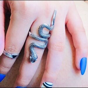 Silver Snake Serpent Ring 7-10